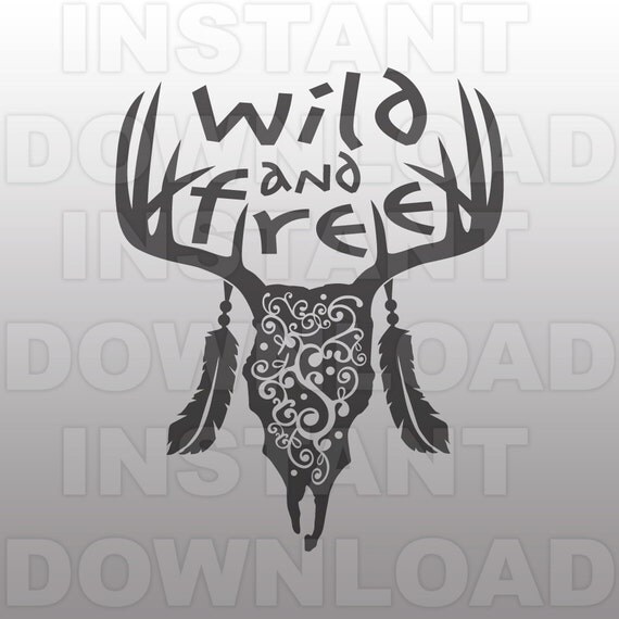 Download Wild and Free SVG FileFancy Deer Skull SVG FileWestern svg