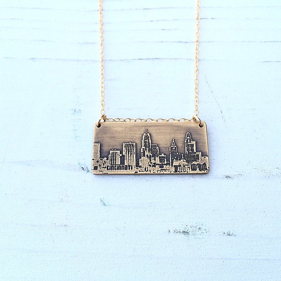 Cincinnati Ohio city skyline necklace Cincinnati skyline