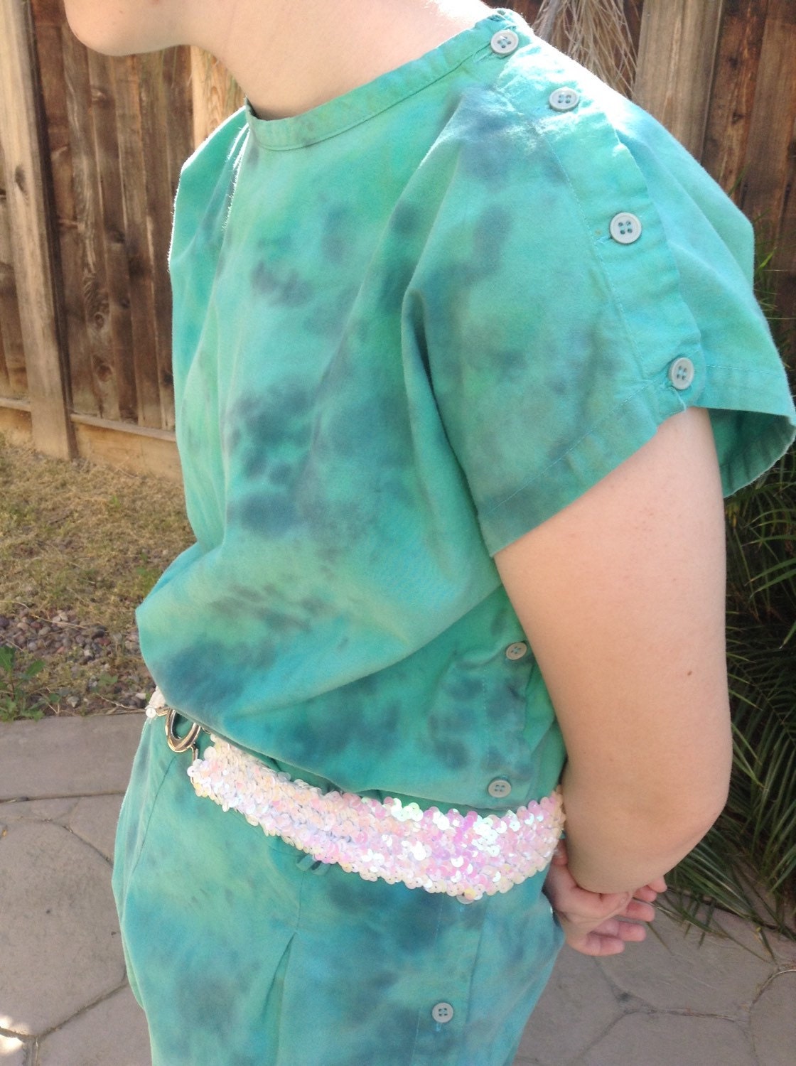 Vintage 80s repurposed tie dye romper street fashion