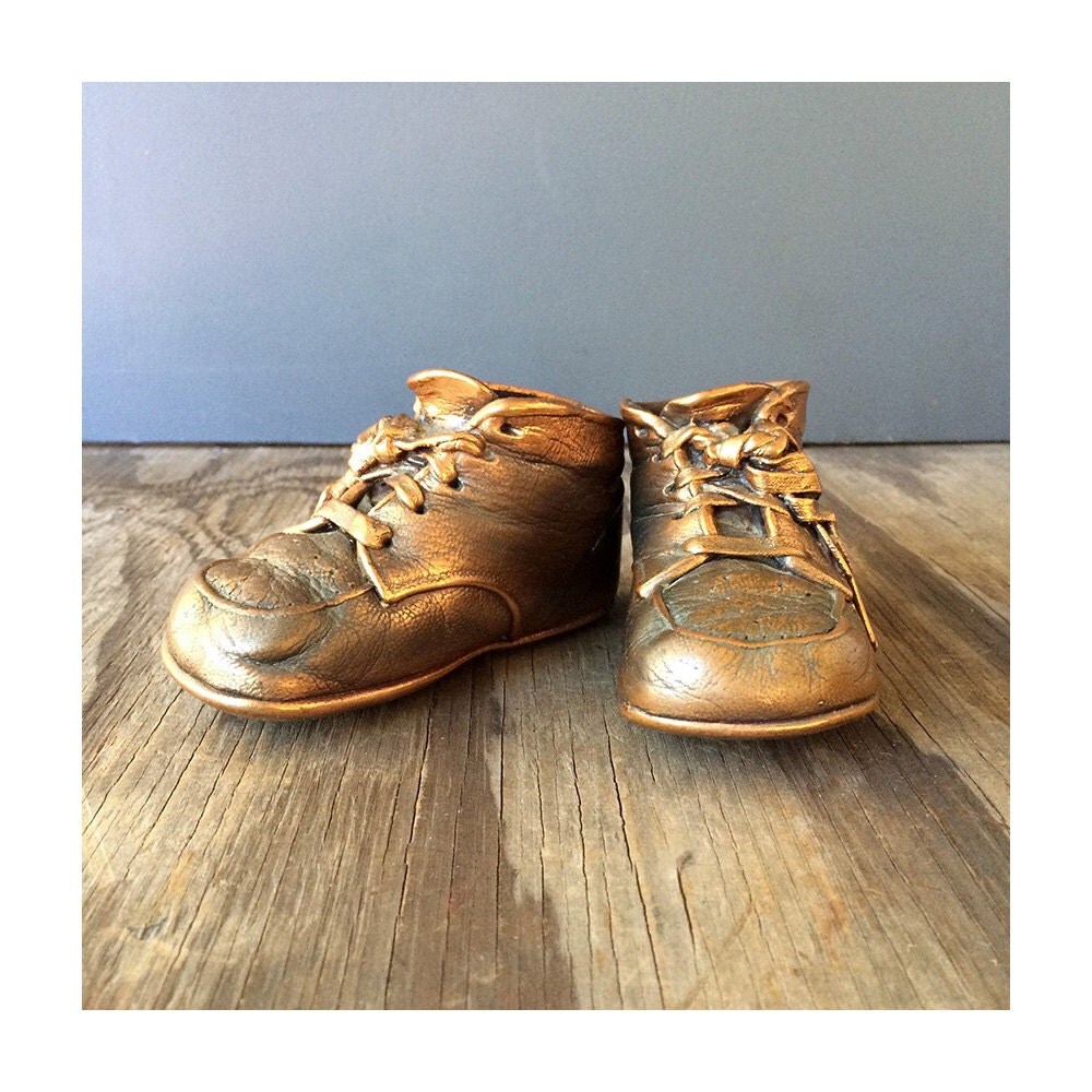 Vintage Copper Baby Shoe Lace Baby Shoe by JustSmashingDarling