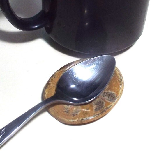 Small Coffee Spoon Rest Kitchen Housewares Butterscotch Stone