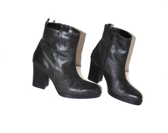 black canvas knee high boots