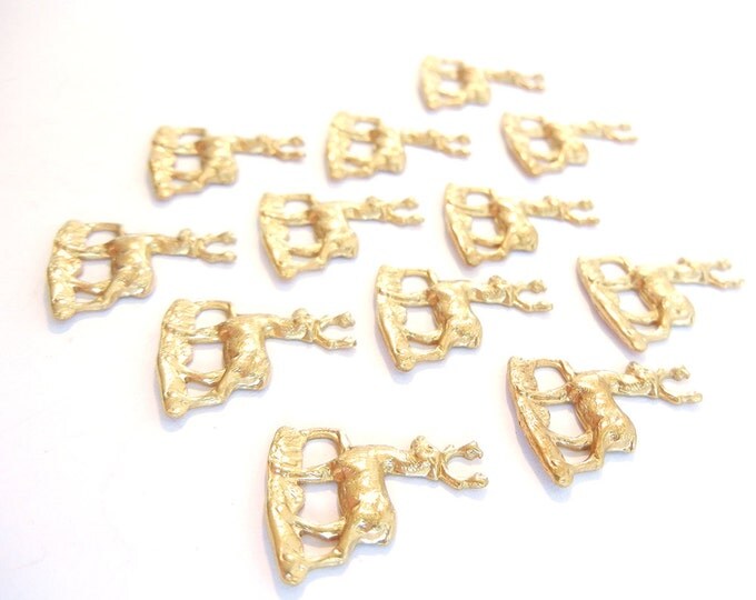 Two Very Small Brass Deer Stampings