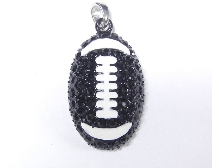 Black Football Pendant Rhinestones