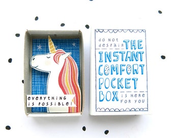 Always be a Unicorn - The Instant Comfort Pocket Box - everything is possible! - cheer up box - magical unicorn