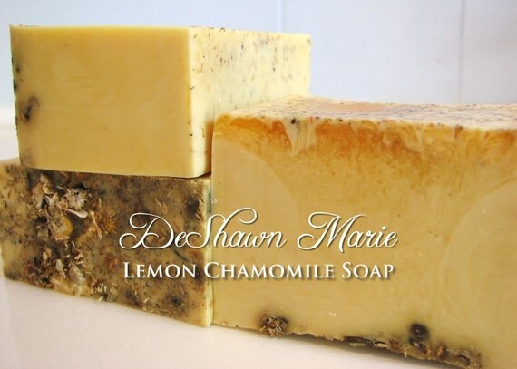 SALE SOAP- Lemon Soap with Chamomile - Vegan Soap - Handmade Soap- Soap Gift, Mother's Day Gift, Christmas Gift, Birthday Gift, Wedding Favo