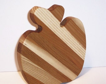 Apple Cheese Cutting Board Handcrafted from Mixed Hardwoods