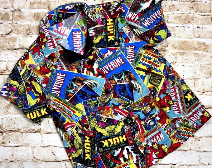 Little Boys Superhero Shirt - Bowling Shirt - Toddler Boy Clothes - Marvel Superhero Birthday Party - Boutique Boys - 3T to 1...