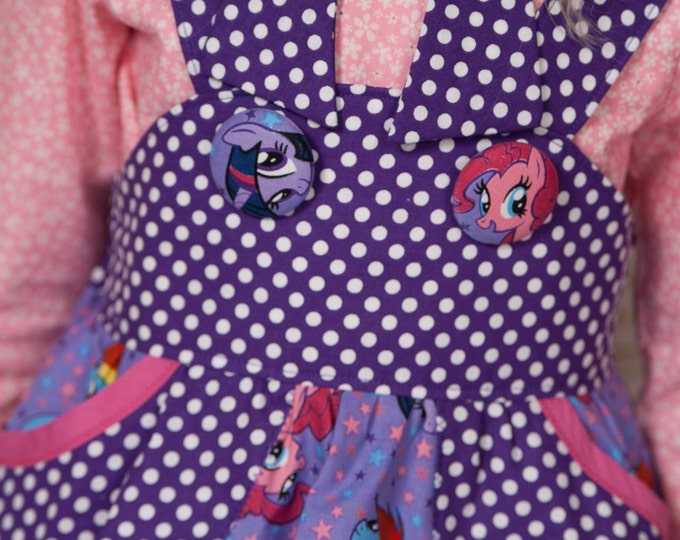 My Little Pony Outfit - Little Girls Dress - Rainbow Dash - Toddler Clothes - Purple Dresses - Circle Skirt - Blouse - Sizes 2T to 10 years
