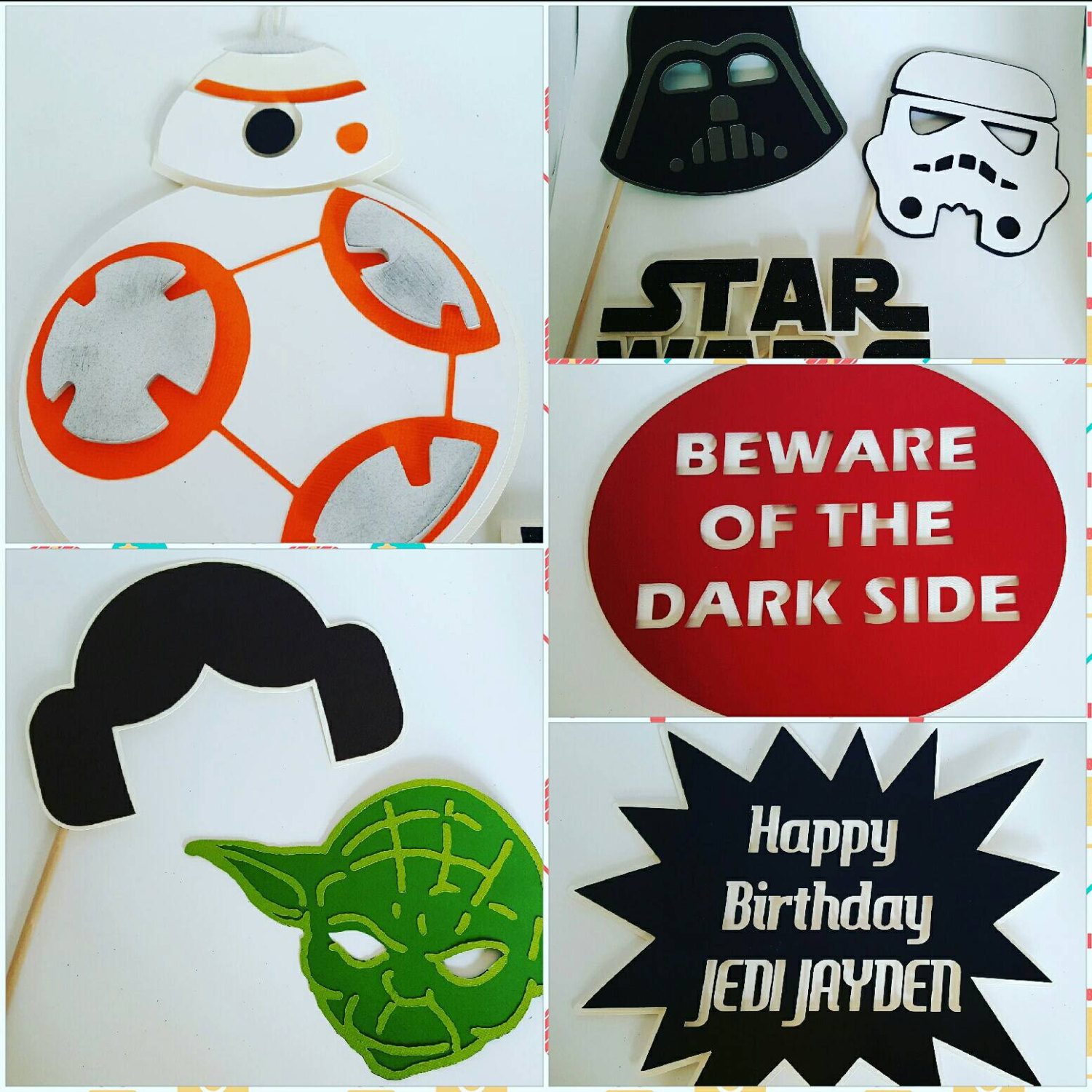 12 Photo props-Star Wars props Birthday photo booth props
