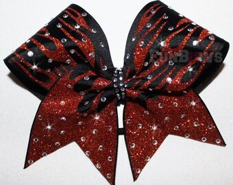 Fire cheer bow | Etsy