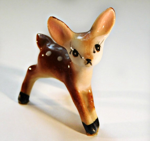 Vintage Deer / Fawn Figurine Porcelain Baby Spotted deer