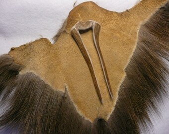 Deer Antler Hair Fork Hand Carved Stick Comb #88