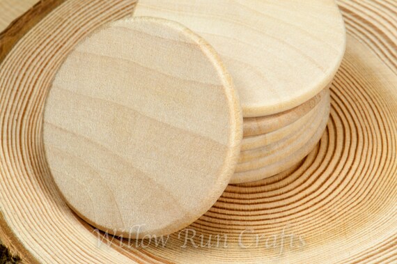 100 Pack 1.5 inch Wood Circle Disc 1 1/2 inch size.