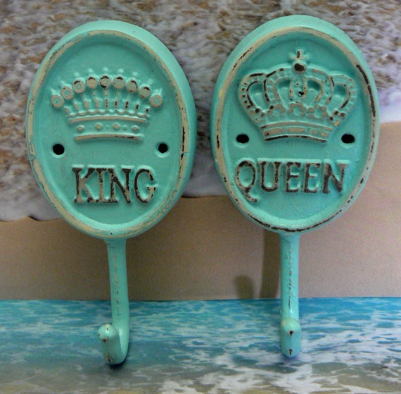 King Queen Crown Pair His Her Cast Iron by TamarasTreasureTrove