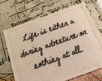Passport Cover,Passport Holder, Passport Case, life is either a daring adventure or nothing at all", family passport case