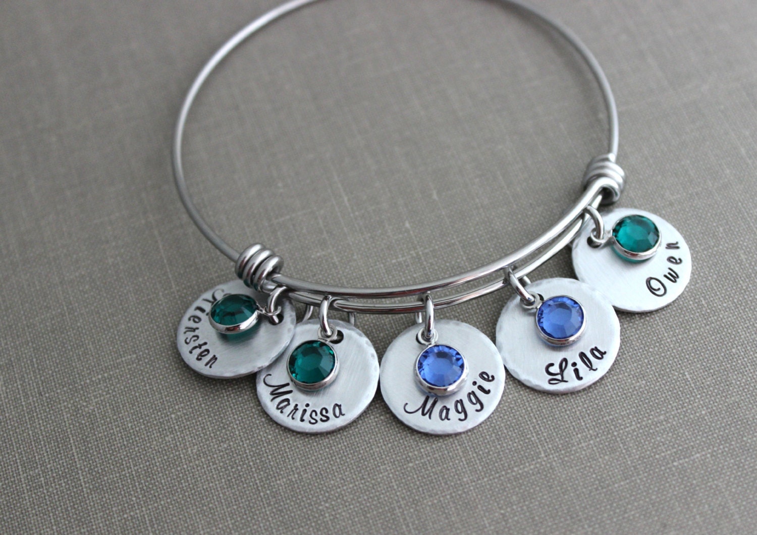 Grandma Bracelet Childrens Names Bracelet Hand stamped
