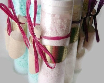 Bath Salts-You get 4 6 oz. tubes each with wooden scoop. Choice of scents.Plus free shipping-Made by Nana J's Handmades