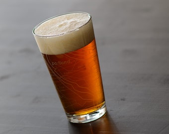 Portland OR Map Pint Glass