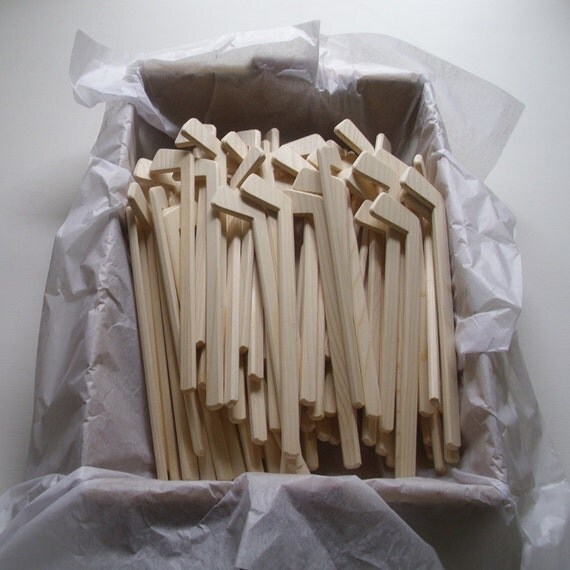Lot of 100 Natural Wood Ice Hockey Player Sticks DIY Craft