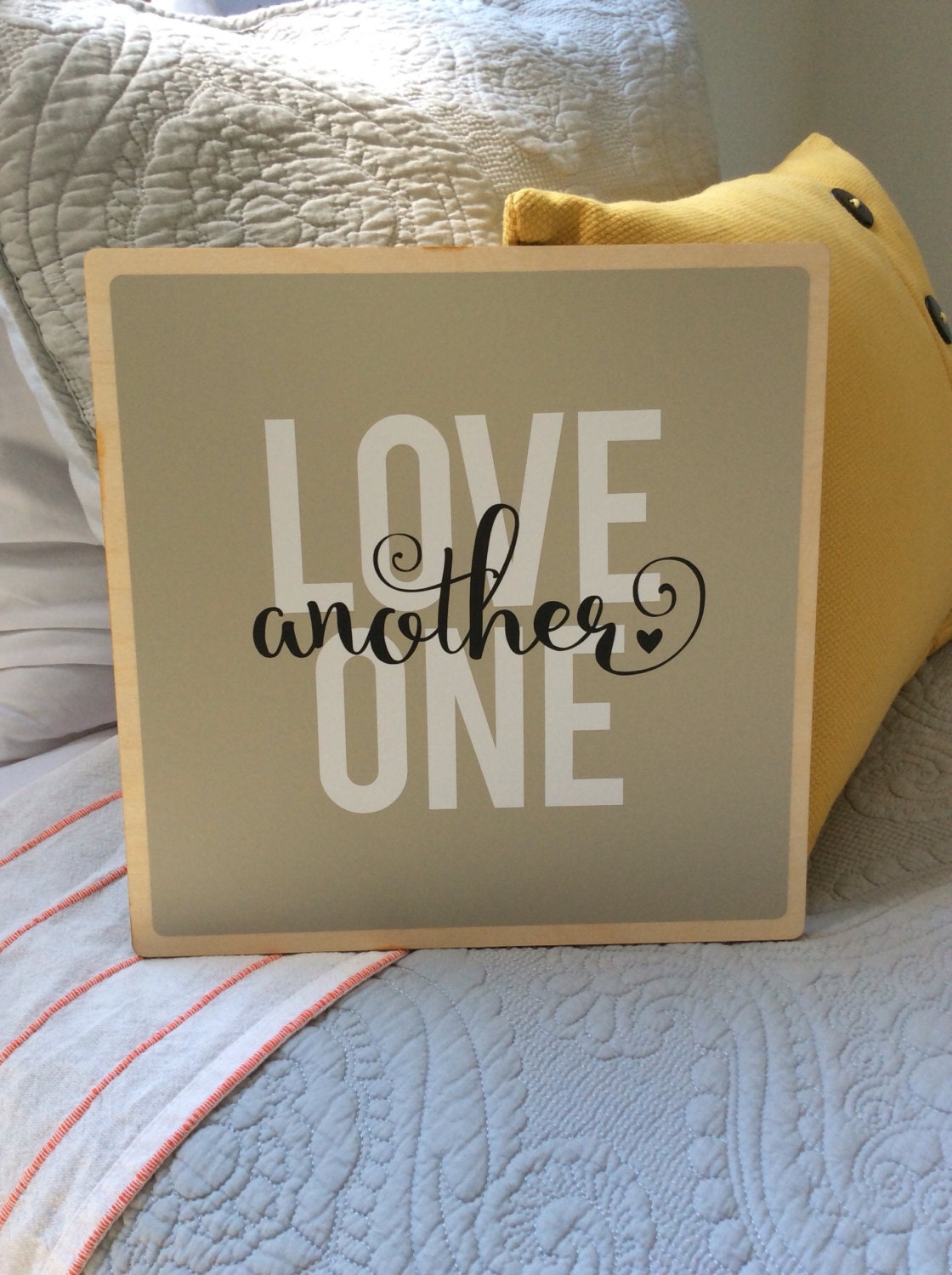 Love One Another wooden sign