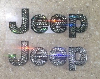 Jeep Chrome or Black Hood Emblem made with Swarovski Crystals - Car Jewelry