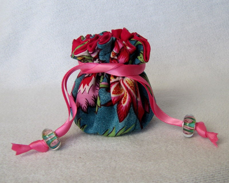 Jewelry Bag Mini Size Fabric Jewelry Pouch Drawstring