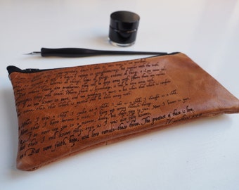Corinthians 13 Leather pencil case, Christian Wedding Reading, Leather pen case, wedding reading, leather anniversary, anniversary gift
