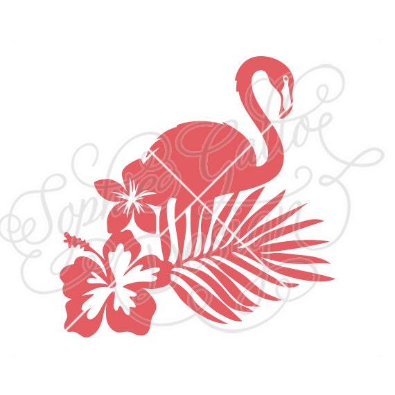 Download Tropical Floral Flamingo SVG DXF PNG digital download file