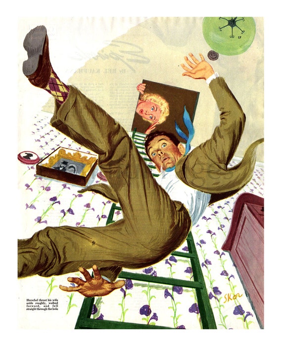 1940's Vintage Magazine Illustration 1940's Couple