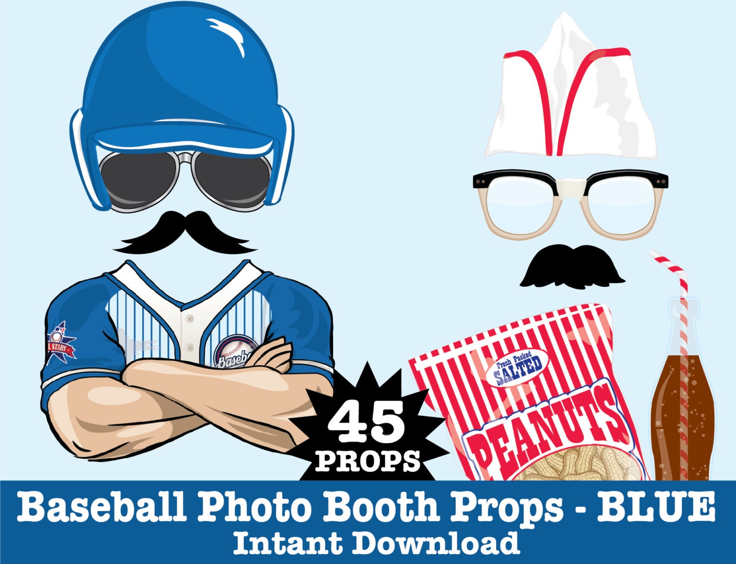 Baseball Photo Booth Props Retro Baseball Party Baseball