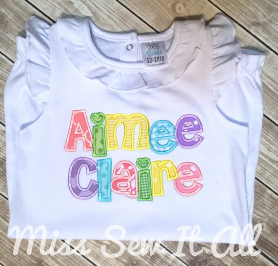 Ruffled Appliqued Name Romper