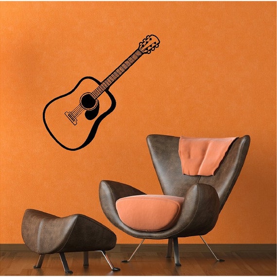 Acoustic Guitar Decal Removable Guitar Wall Sticker