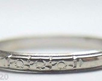 Antique Art Deco White Gold Women's Wedding Band
