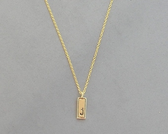 Gold Plated Initial J Necklace