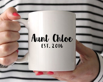 Aunt Gift Aunt Mug Aunt Pregnancy Announcement Aunt Pregnancy Reveal Idea Personalized Pregnancy Announcement Ideas Mug Coffee Mug Custom
