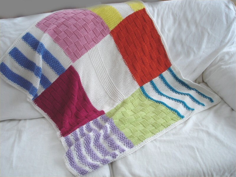 Baby blanket Knitting PATTERN Colorblock Baby by theknittingniche