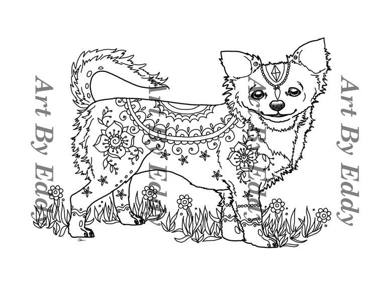 Art of Chihuahua Single Coloring Page
