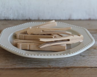 Wooden Clothespins, Set of 9