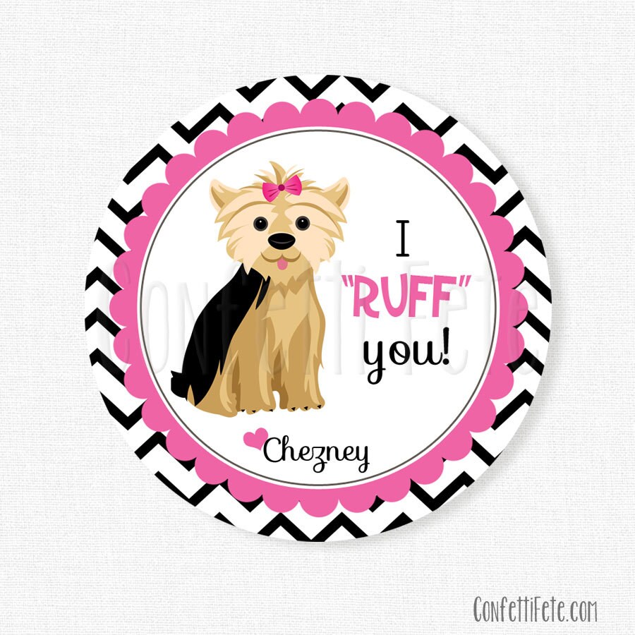 Valentine's Day Dog Tags I Ruff You Tag Puppy Valentine