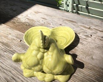 Vintage Lime Green Camark Bird Spoon Rest
