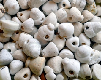10 WHITE STOPPERS | Scottish Sea Pottery | Job Lot | Random Selection | Craft Project (10 white)