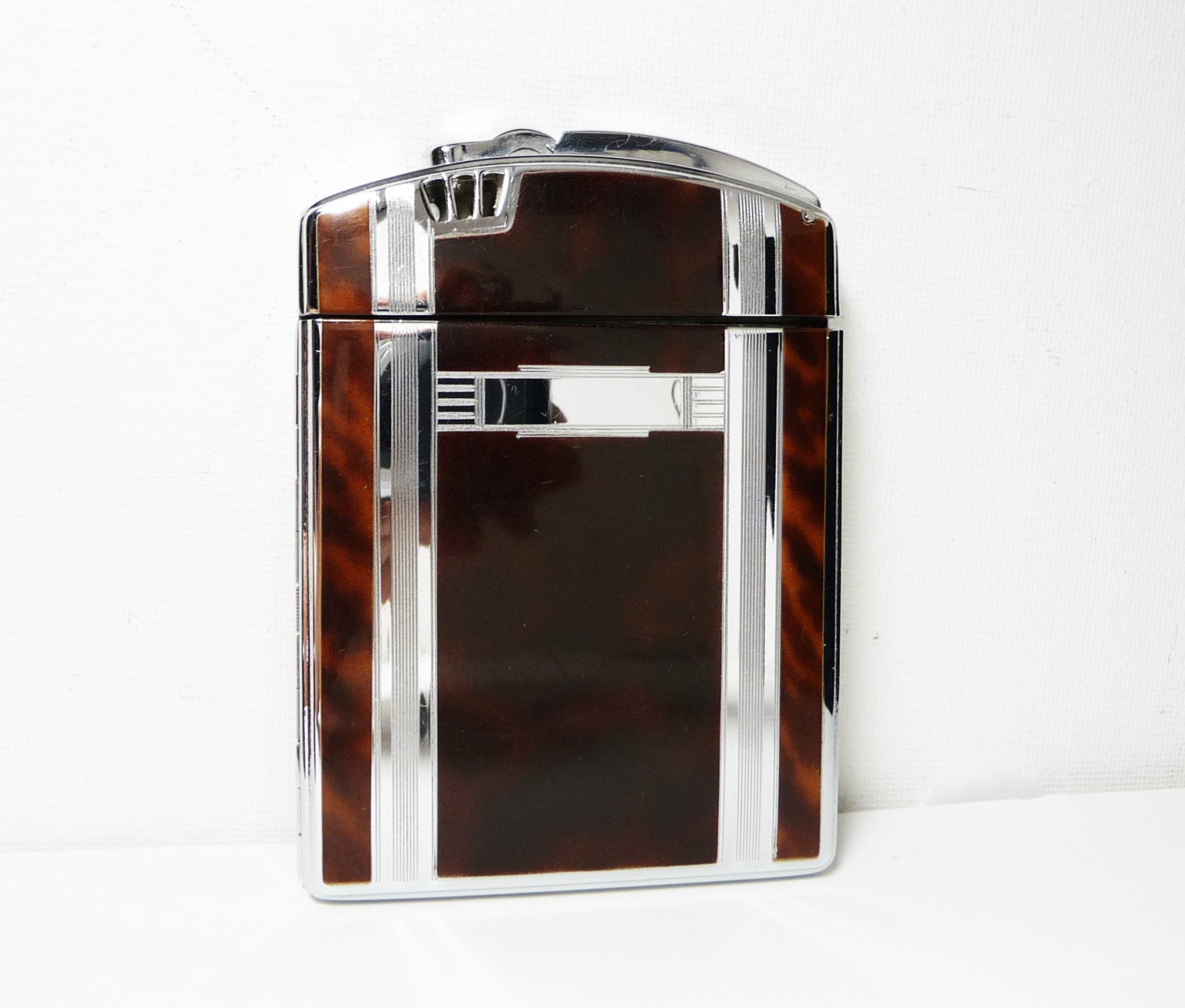 Ronson Cigarette Case & Lighter Business Card Holder for Men