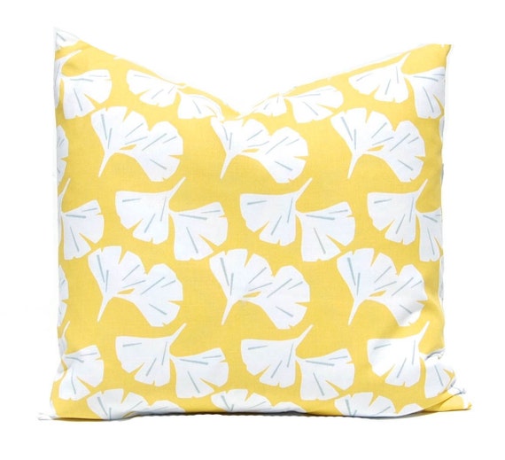 Yellow Pillow Cover Sofa Pillows Gingko by CompanyTwentySix