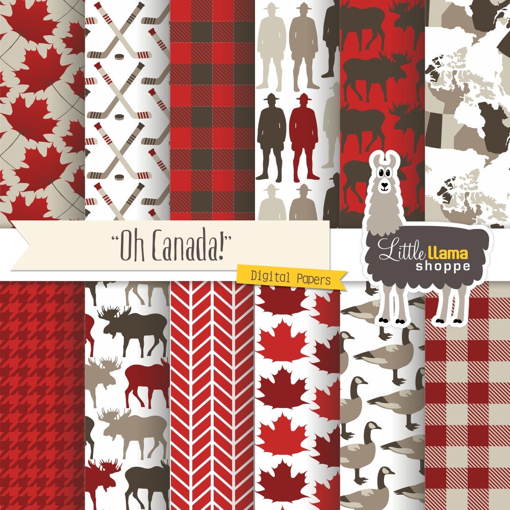 Canada Digital Paper Canadian Scrapbook Paper by