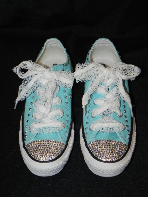 Rhinestone and Lace Converse Shoes Bridal Converse