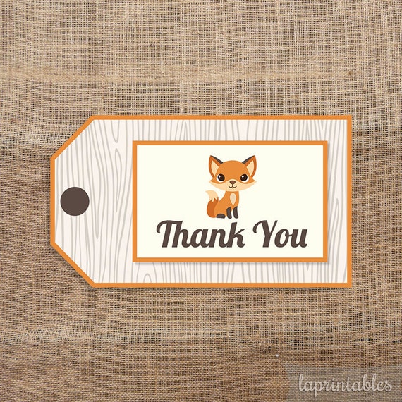 fox favor tags woodland animals party thank you by laprintables