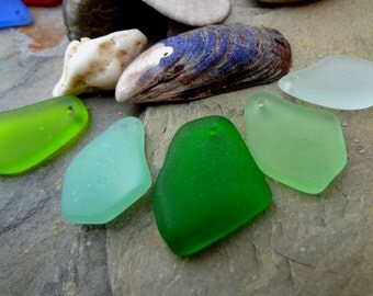 Sea Glass Freeform Pendants, 20 to 35mm, Olivine, Sea Foam, Peridot, Milky Seafoam, Shamrock, Autumn Green, Priced per Piece