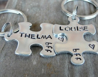 Best Friend Gift - BFF Gifts - Puzzle Keychains - Thelma and Louise Keychains - Thelma And Louise- Sister Gift