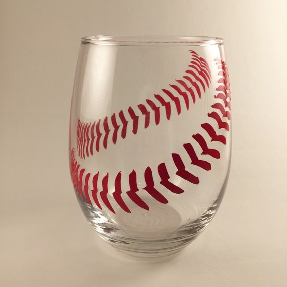 Baseball wine glass